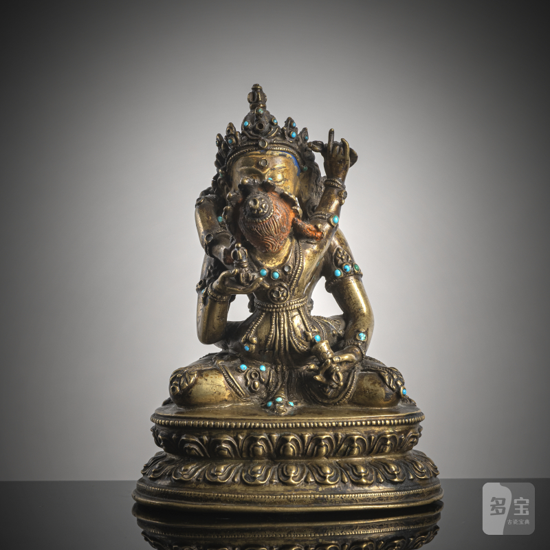 A FINE AND RARE BRONZE FIGURE OF ADIBUDDHA VAJRASATTVA AND HIS CONSORT
